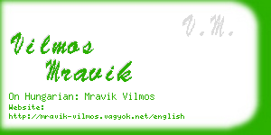 vilmos mravik business card